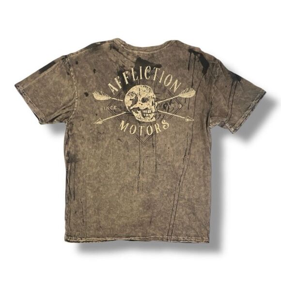 Affliction Y2K Reversible T-Shirt Distressed Size Extra Extra Large - Picture 1 of 9